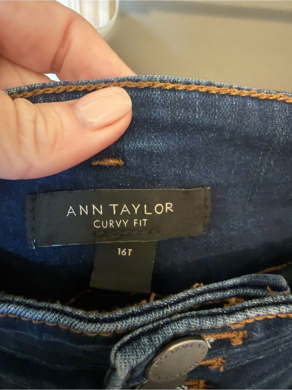 Ann Taylor Curvy Fit Dark Blue Denim Jeans